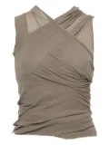 Rick Owens draped cross-front top - Grey