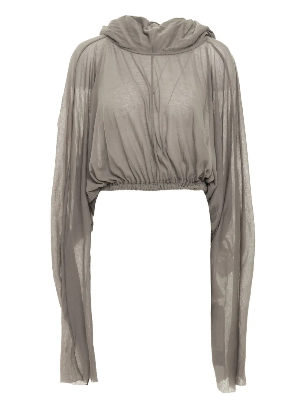 Rick Owens hooded cropped top | Grey | Image 1