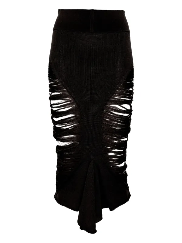 【関税＆送料込み】Rick Owens Black Viscose Skirt VIP【関税送料無料】希少 RICK OWENS BLACK VISCOSE SKIRT