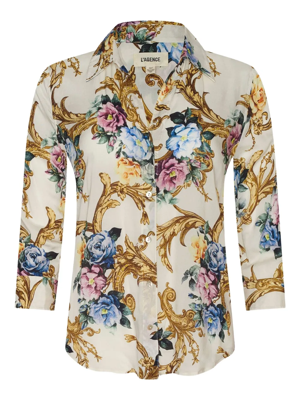 L'Agence floral-baroque-print blouse | Neutrals | Image 1