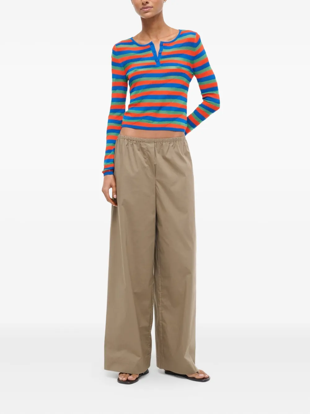 STAUD Bonfire broek met elastische tailleband - Bruin