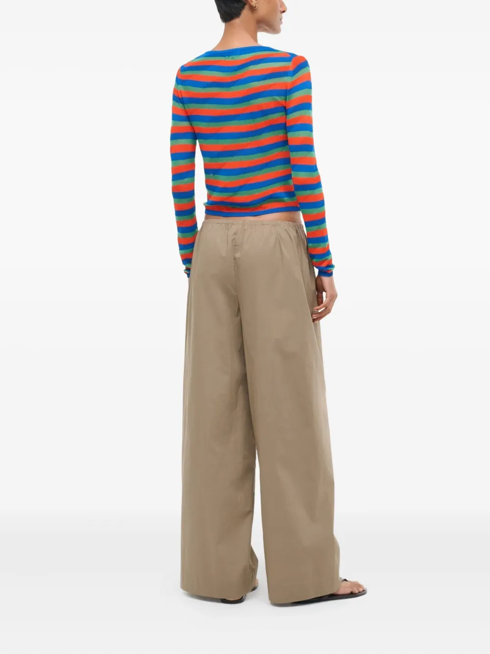 Staud Bonfire Elasticated-waistband Trousers In Brown