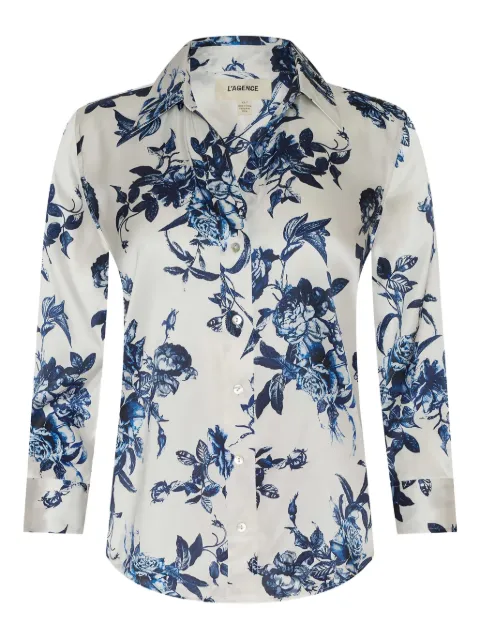 L'Agence floral three-quarter sleeve shirt 