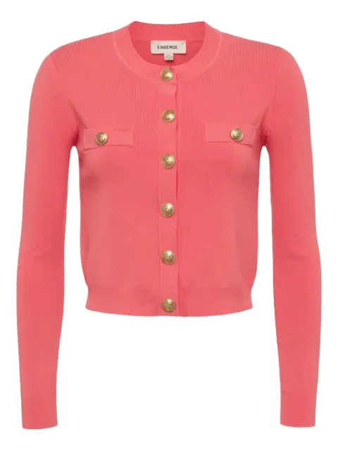 L'Agence button-embellished crew-neck cardigan