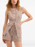 Veronica Beard Lois gingham waistcoat - Brown