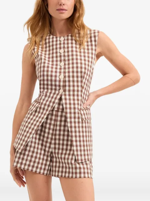 Veronica Beard Lois gingham waistcoat