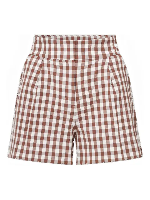 Veronica Beard Haina gingham-pattern pleated shorts