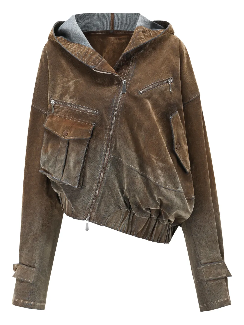 OUDE WAAG asymmetric jacket | Brown | Image 1