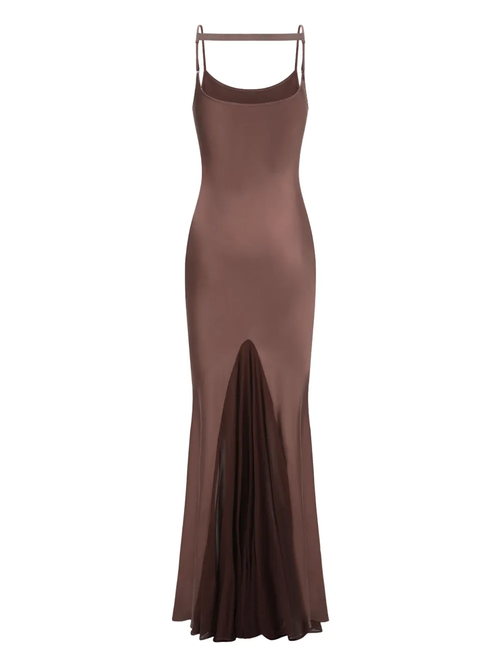 OUDE WAAG satin maxi dress - Bruin