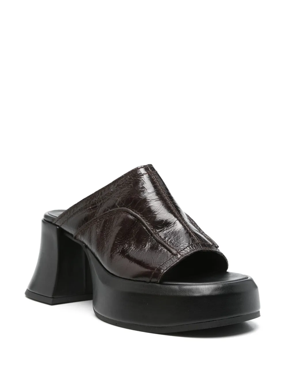 Miista 80mm leather sandals Brown