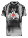Black Score striped T-shirt - White