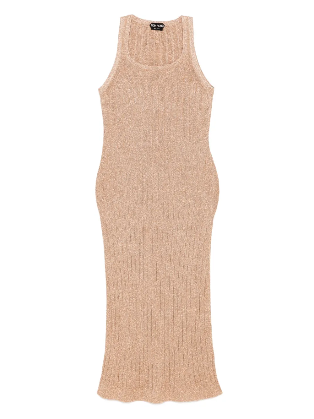 TOM FORD Midi-jurk met metallic-effect Beige