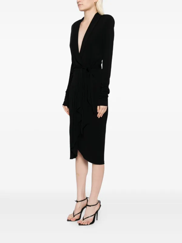 TOM FORD long-sleeves Wrap Dress | Black | FARFETCH TOM FORD long-sleeves Wrap Dress | Black | FARFETCH