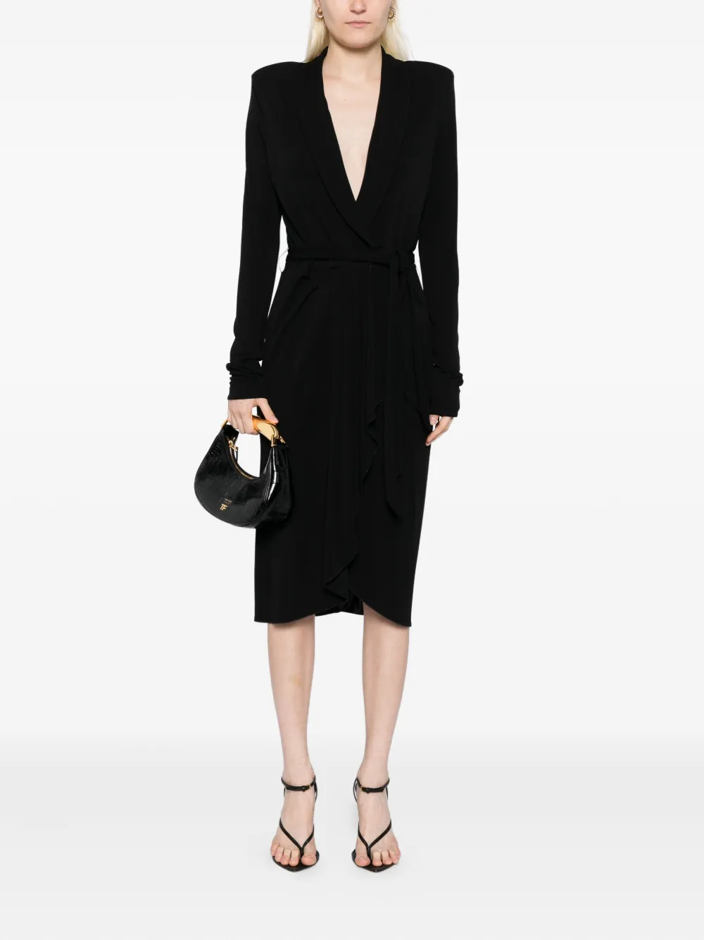 TOM FORD Wikkeljurk met lange mouwen Zwart