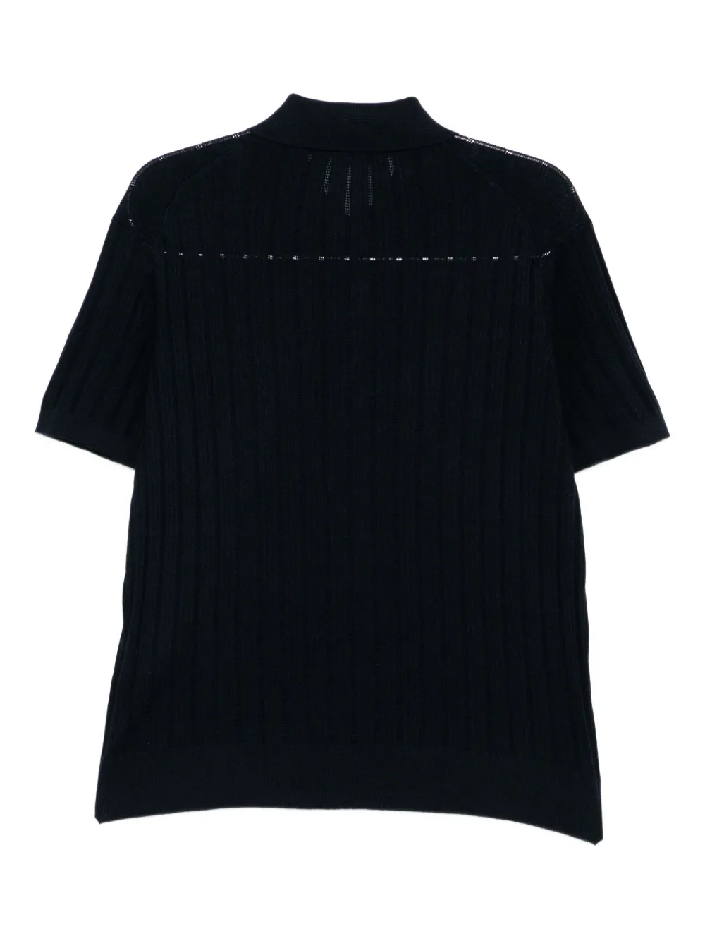 TOM FORD Ribgebreid poloshirt Blauw