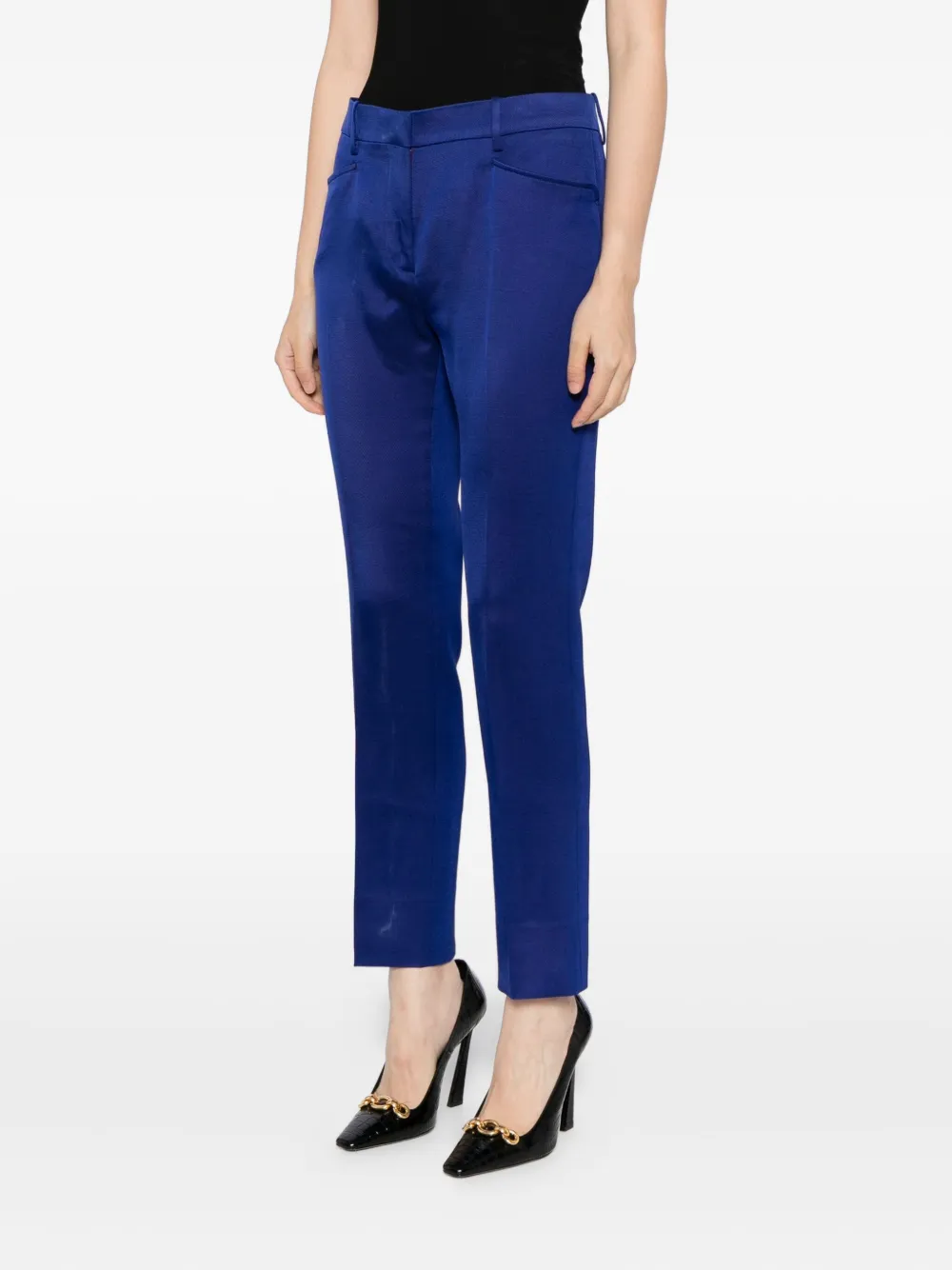 Tom Ford Cropped Straight-leg Trousers In Blue