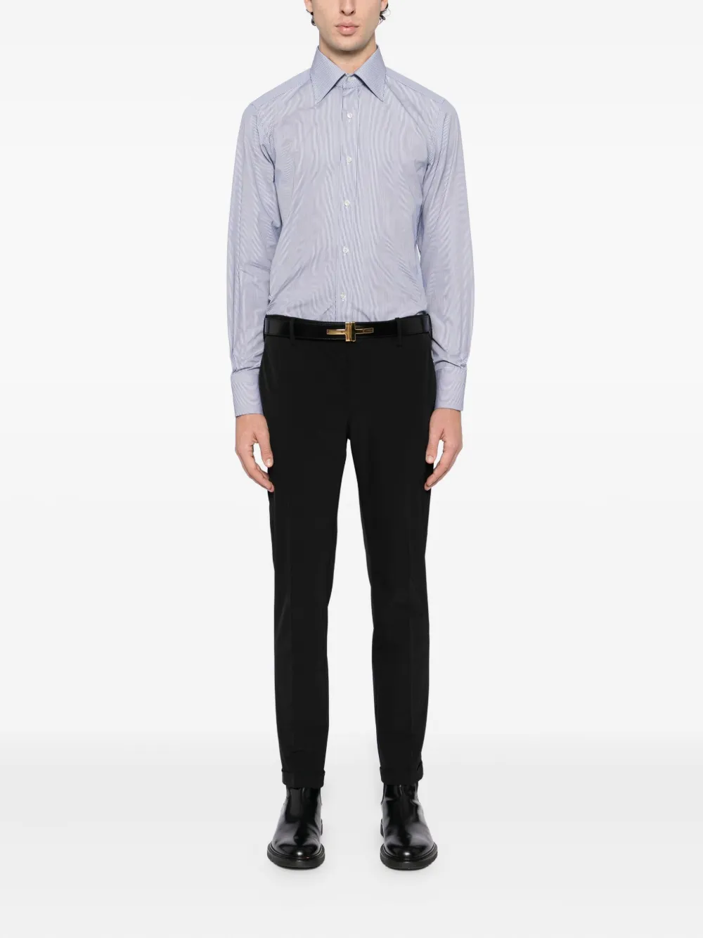 TOM FORD Gestreept overhemd - Blauw