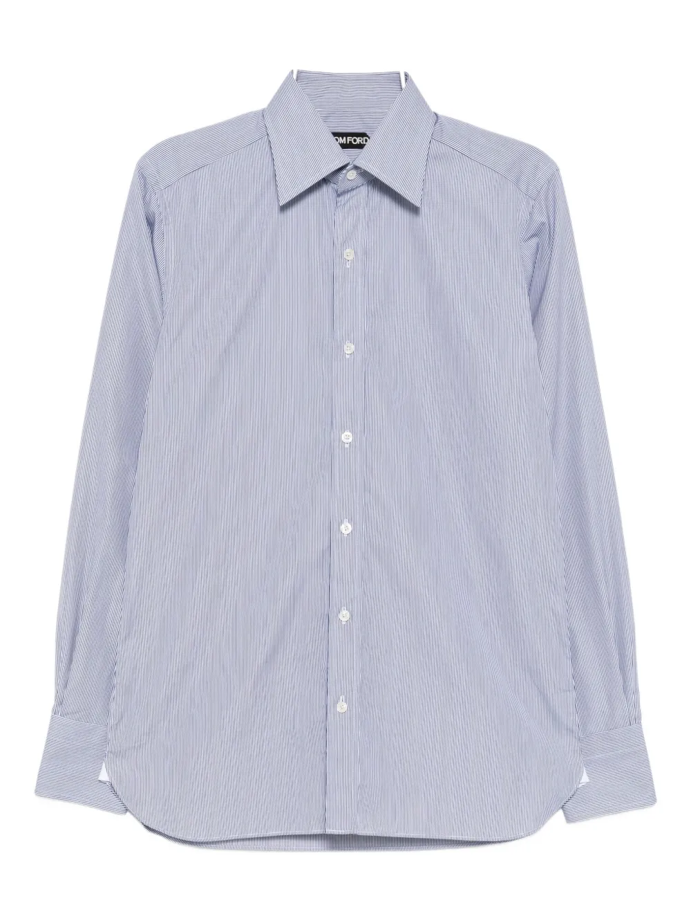 Tom Ford Cotton Striped Shirt In Blue
