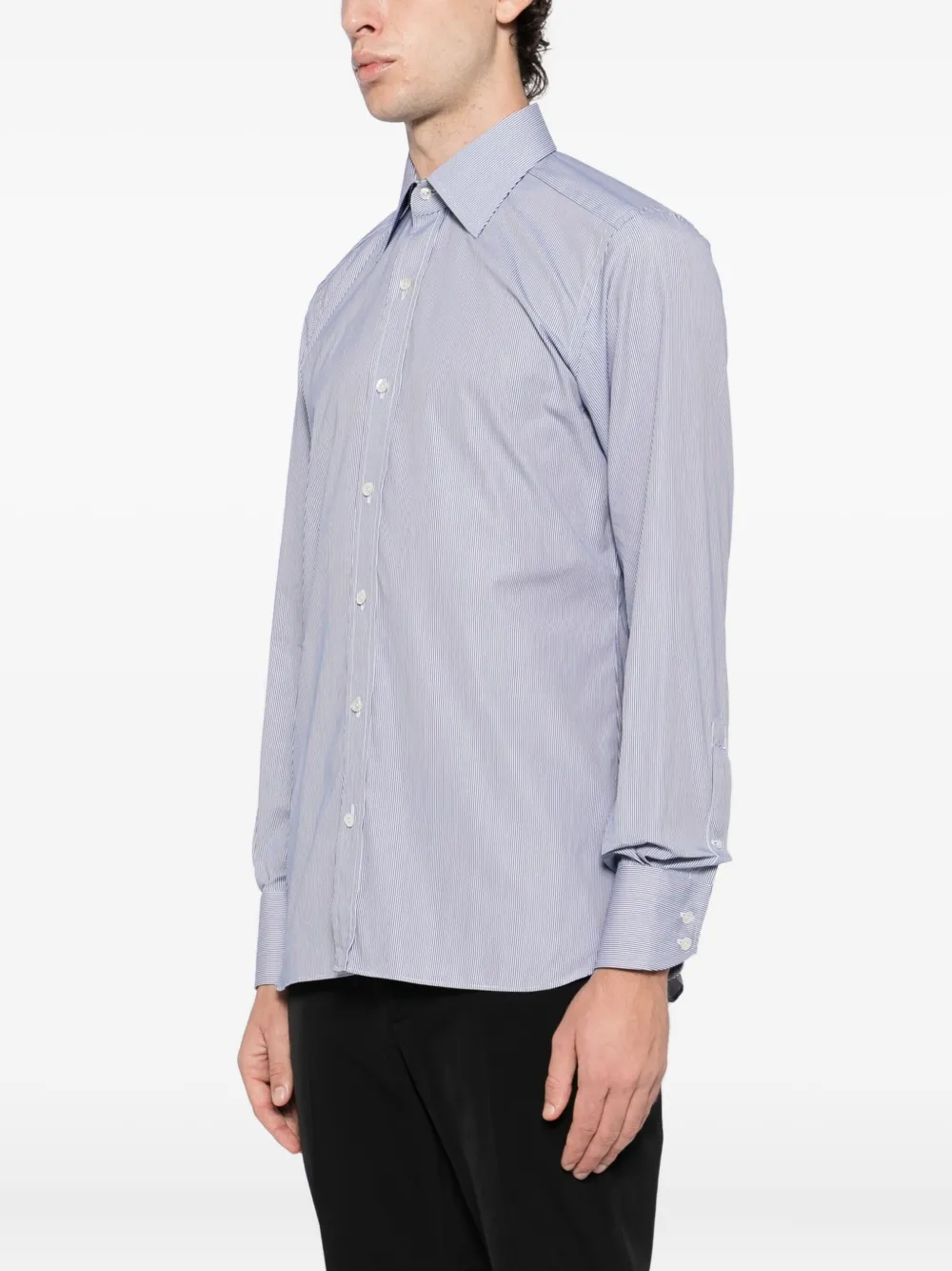 TOM FORD Gestreept overhemd Blauw