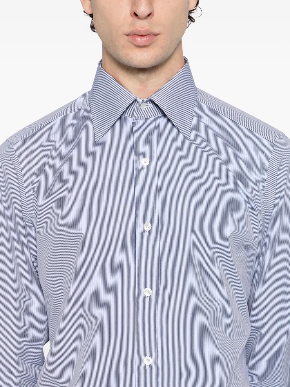 TOM FORD Gestreept overhemd Blauw