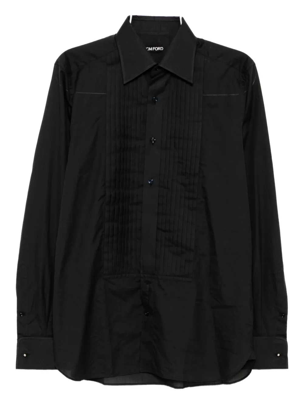 Tom Ford Cocktail-voile Cotton Shirt In Black