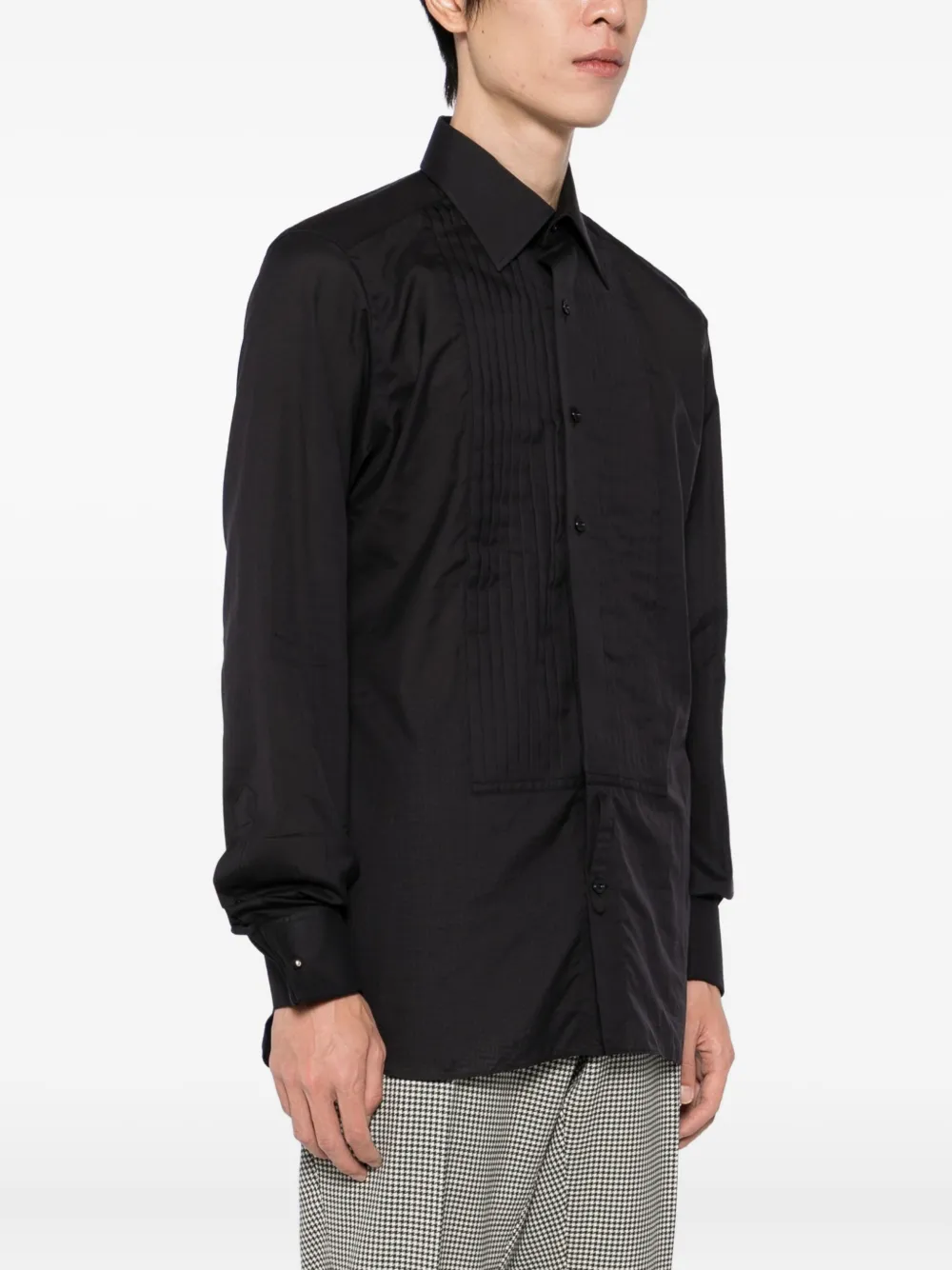 TOM FORD Cocktail-voile katoenen overhemd Zwart