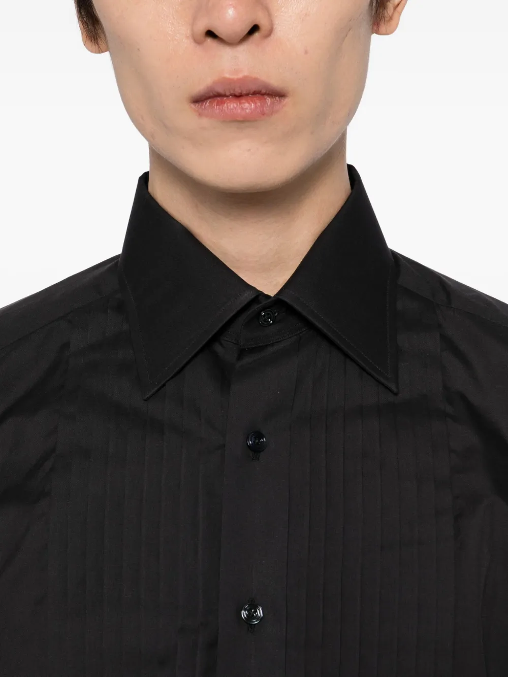 TOM FORD Cocktail-voile katoenen overhemd Zwart