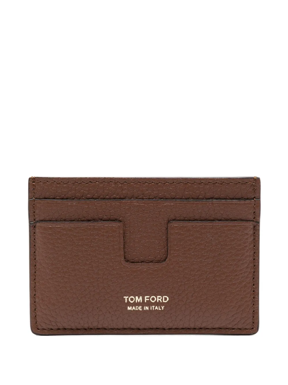 Tom Ford Calf Leather Cardholder In Brown