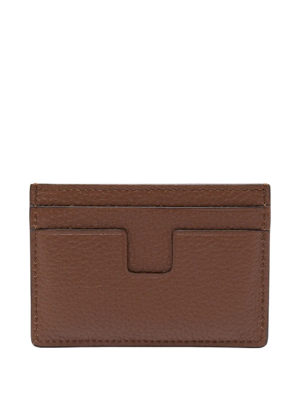 Tom Ford Calf Leather Cardholder In Brown