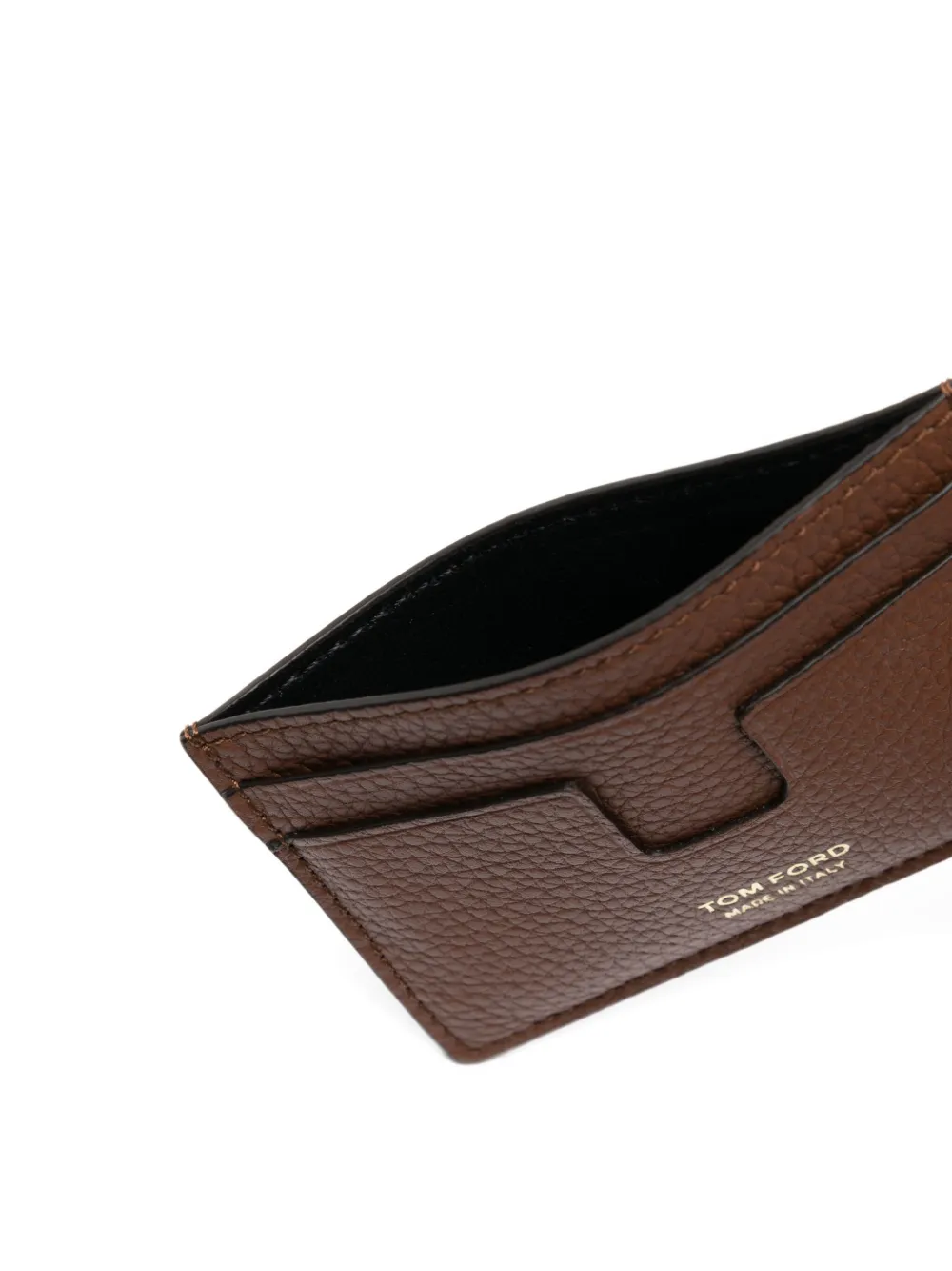 Tom Ford Calf Leather Cardholder In Brown