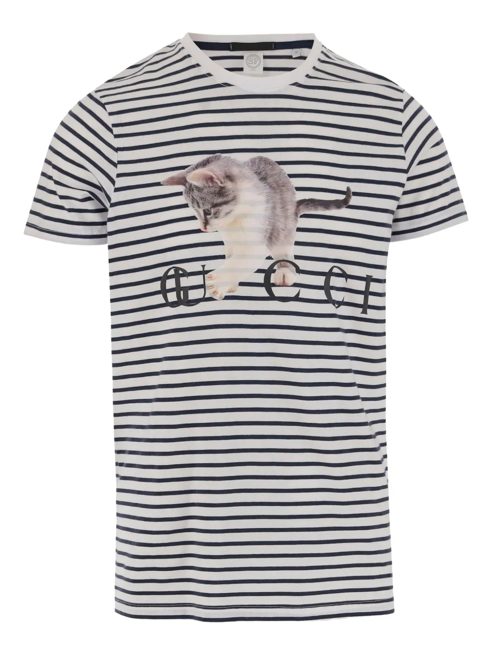BLACK SCORE STRIPED T-SHIRT
