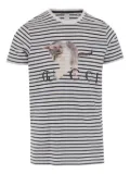 Black Score striped T-shirt - White
