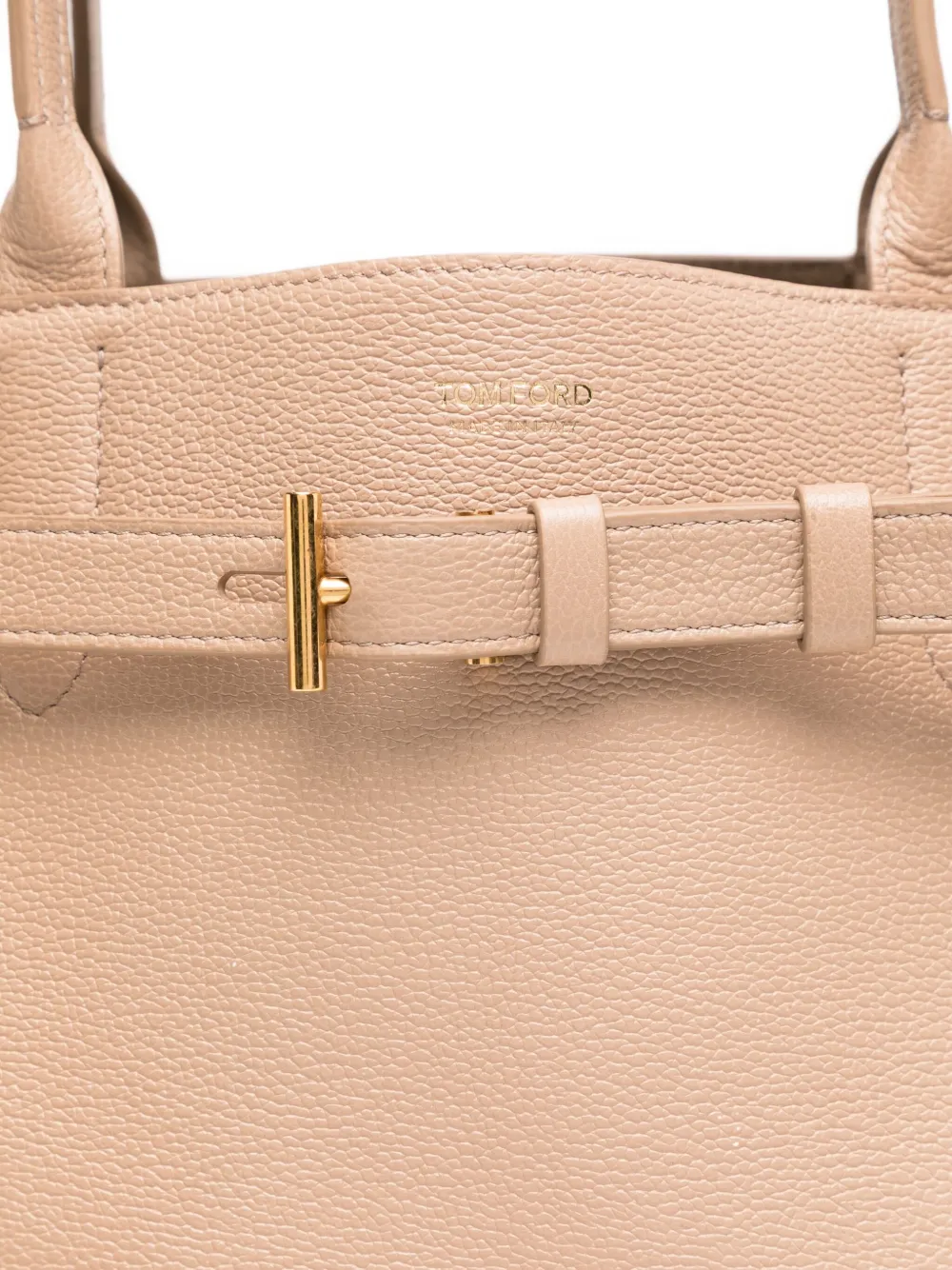 TOM FORD Audrey leren shopper met gespsluiting Beige