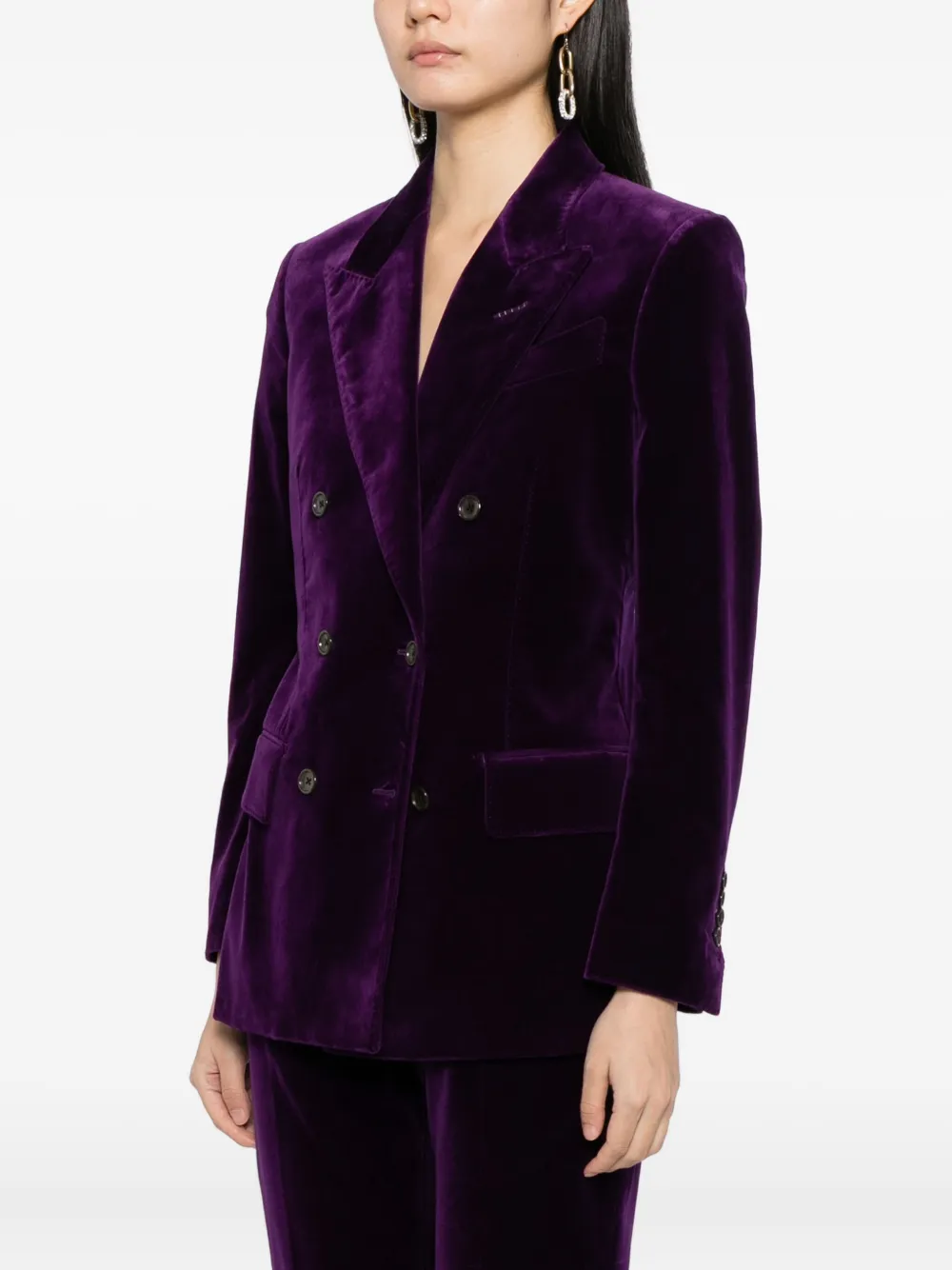 TOM FORD Blazer met dubbele rij knopen Paars