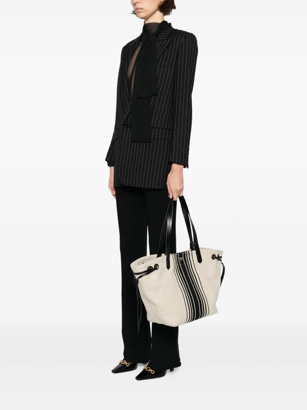 TOM FORD Shopper met jacquard Beige