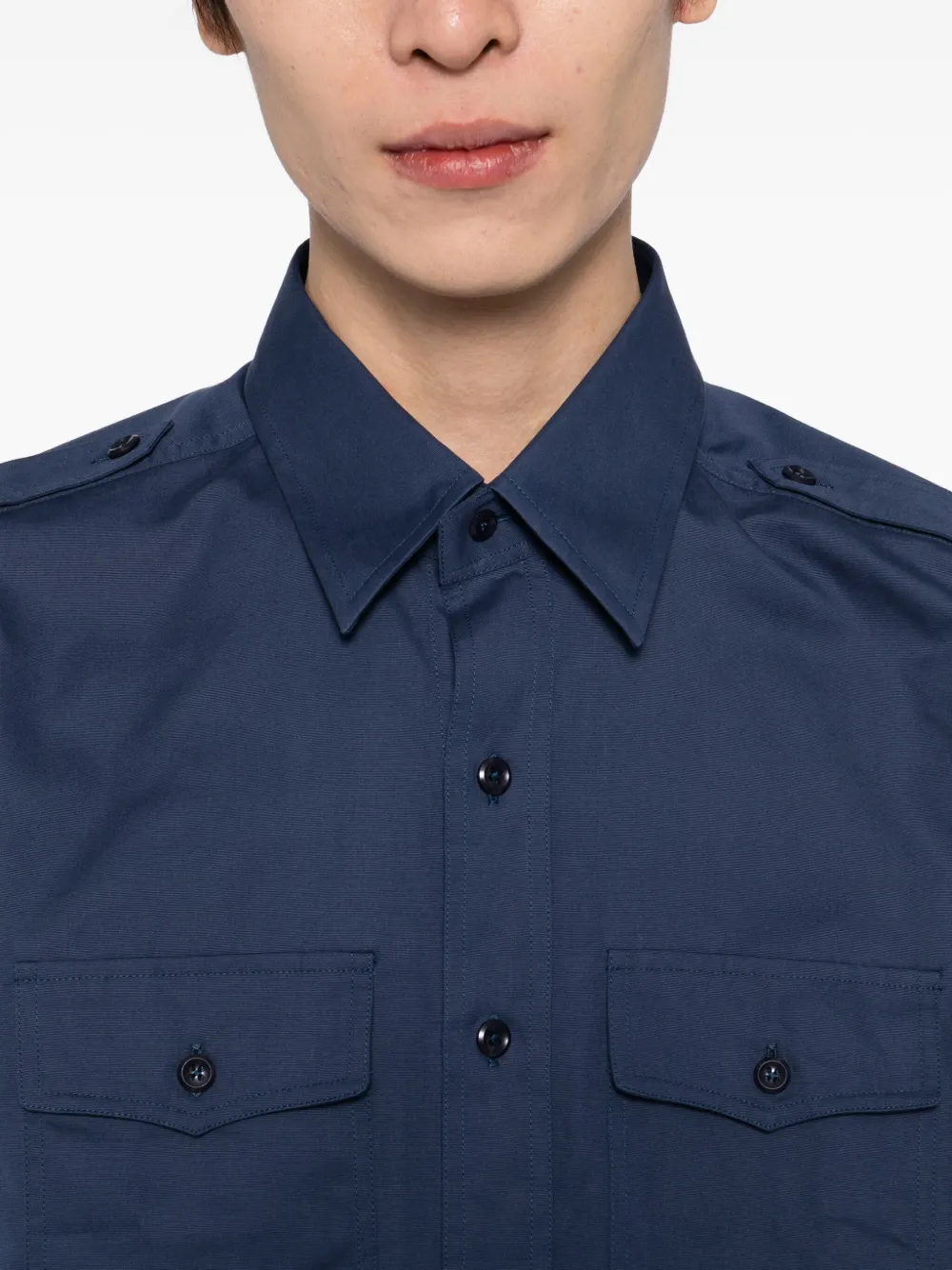 TOM FORD Legershirt Blauw