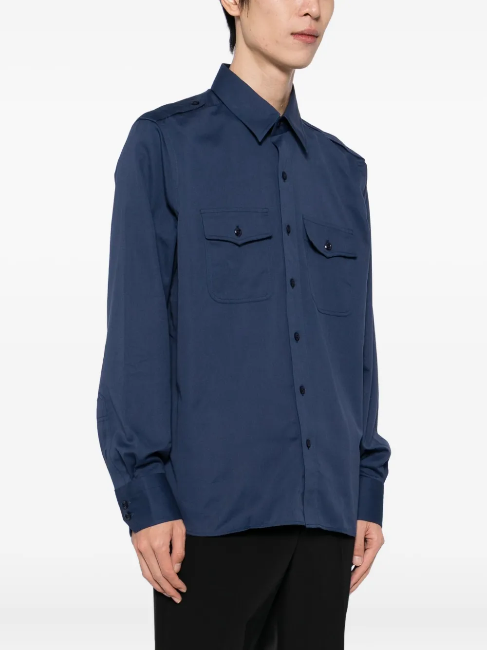 TOM FORD Legershirt Blauw