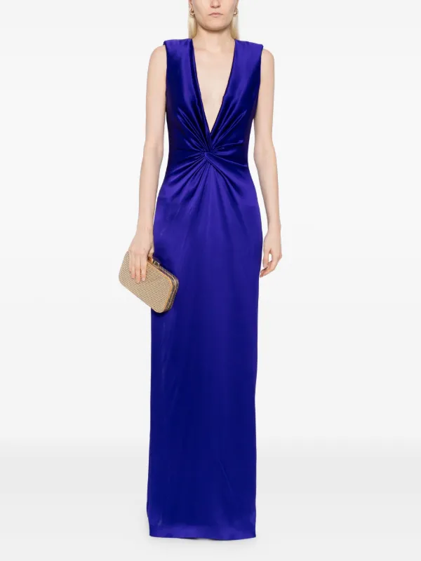 TOM FORD Ruched Detailing Evening Dress | Purple | FARFETCH