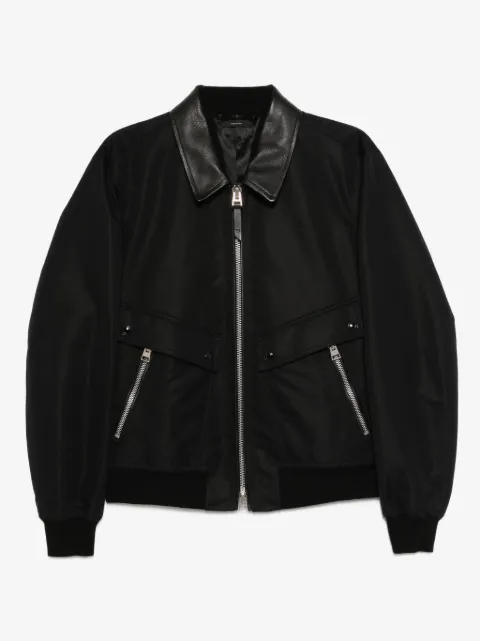 TOM FORD leather collar bomber
