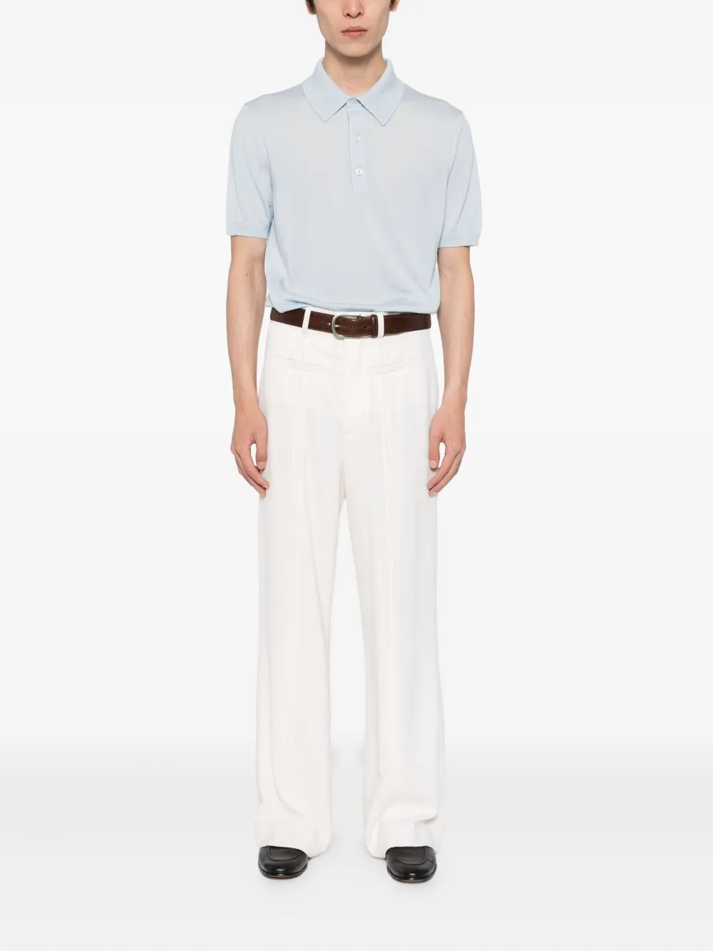 TOM FORD Gebreid poloshirt Blauw