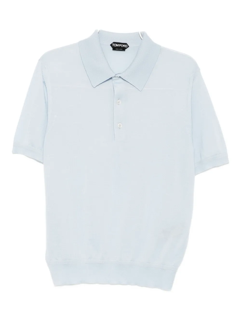 Tom Ford Knitted Polo Shirt In Blue