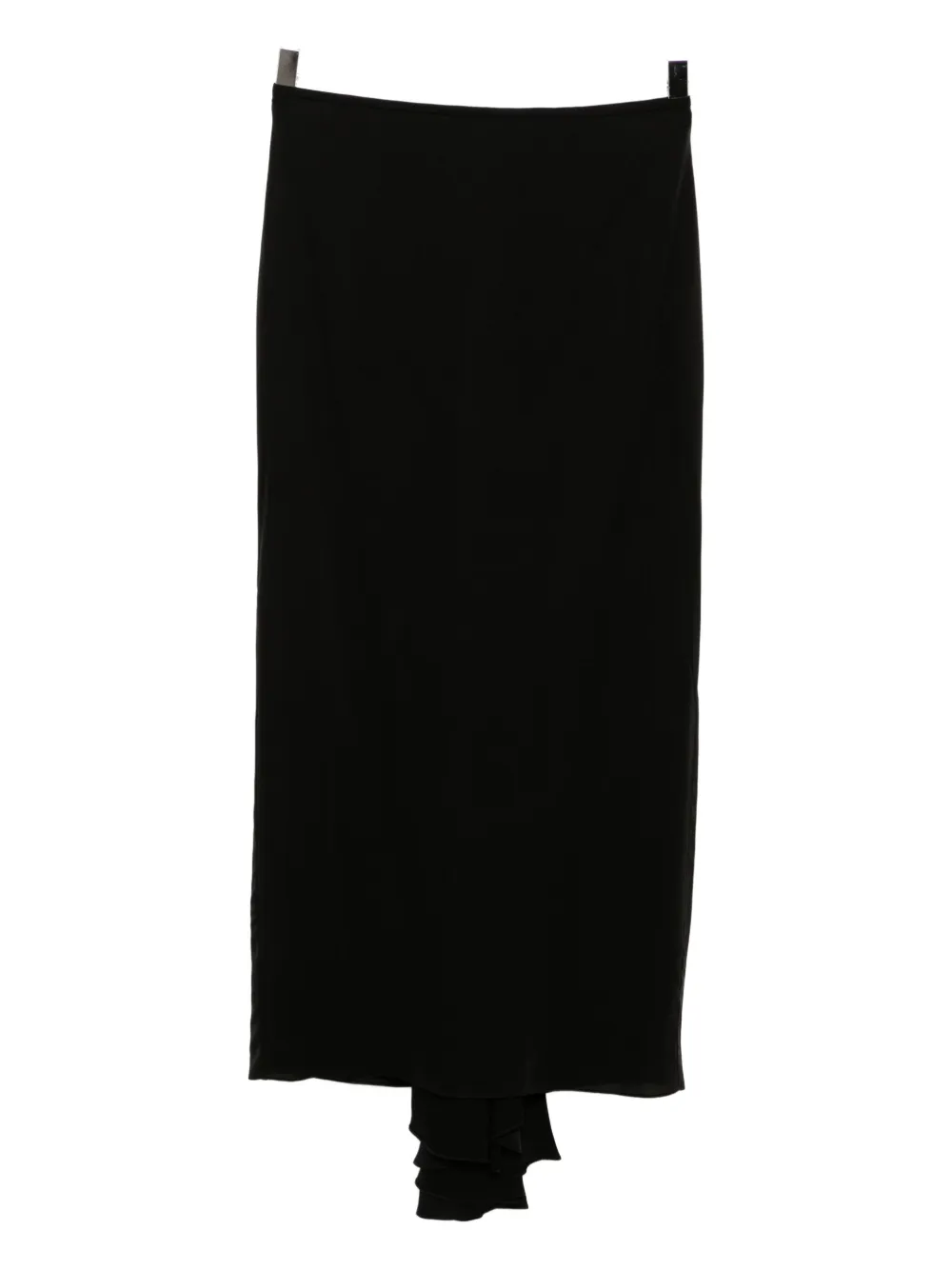 Tom Ford Ruffled Silk Skirt In Black