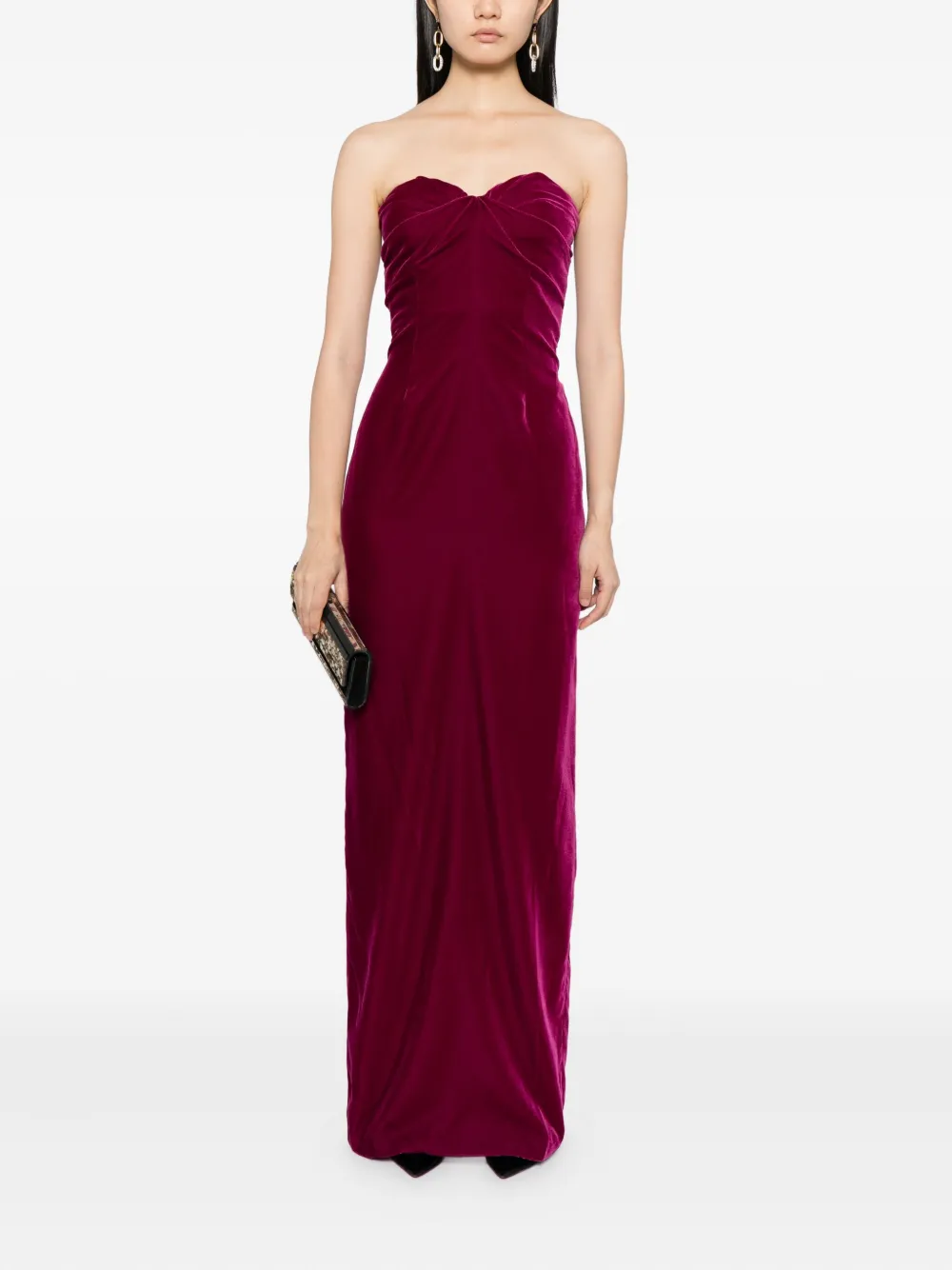 TOM FORD draped-detail dress - Paars