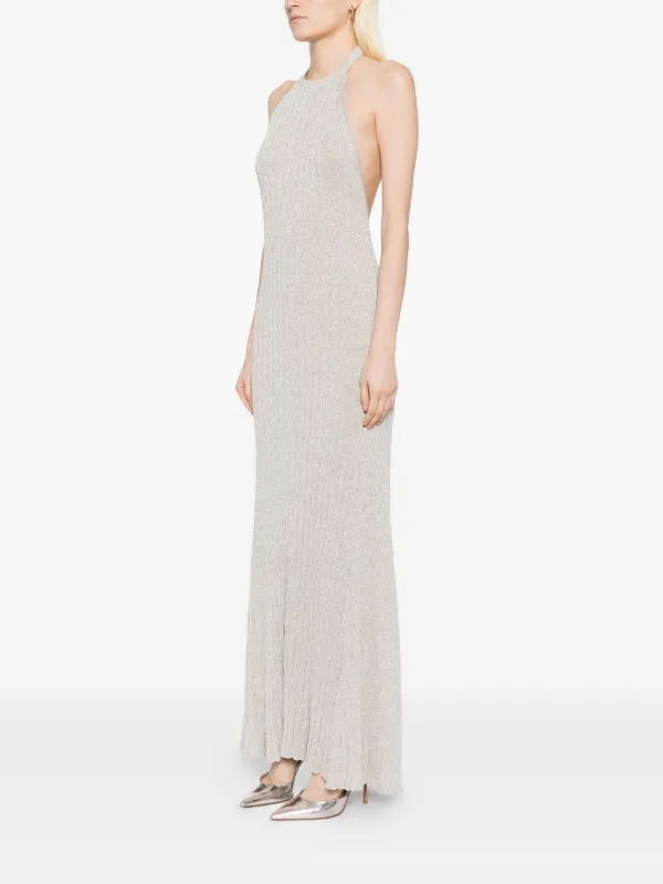 【Tom Ford】メタリックニット maxiドレス Metallic knit maxi dress in silver - Tom Ford | Mytheresa