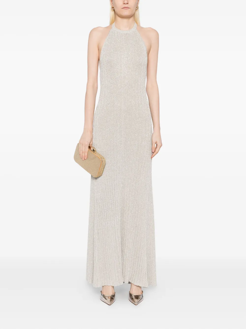 TOM FORD Metallic jurk Beige