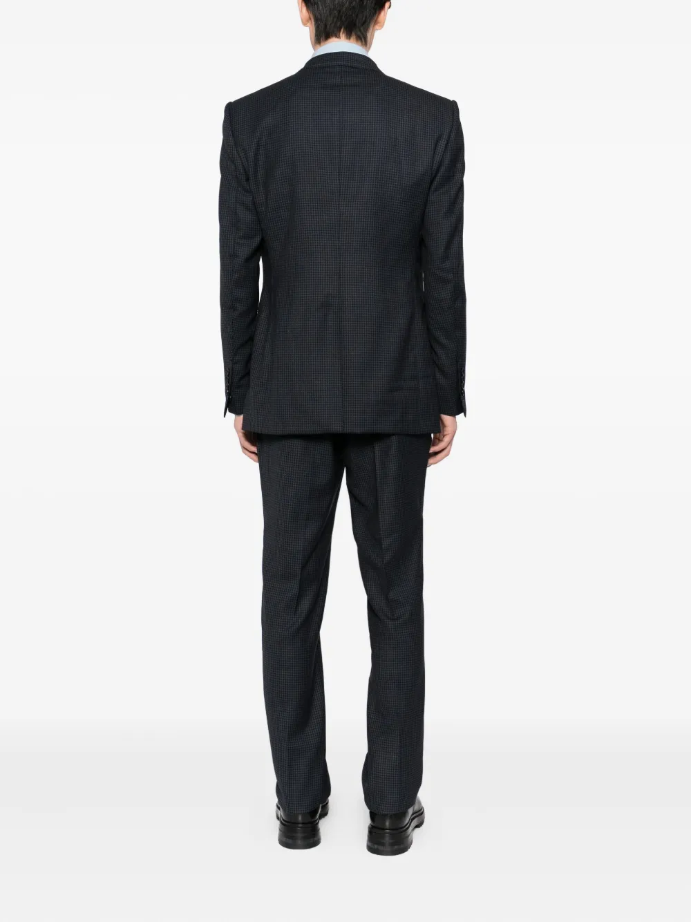 TOM FORD Geruite blazer met enkele rij knopen Blauw