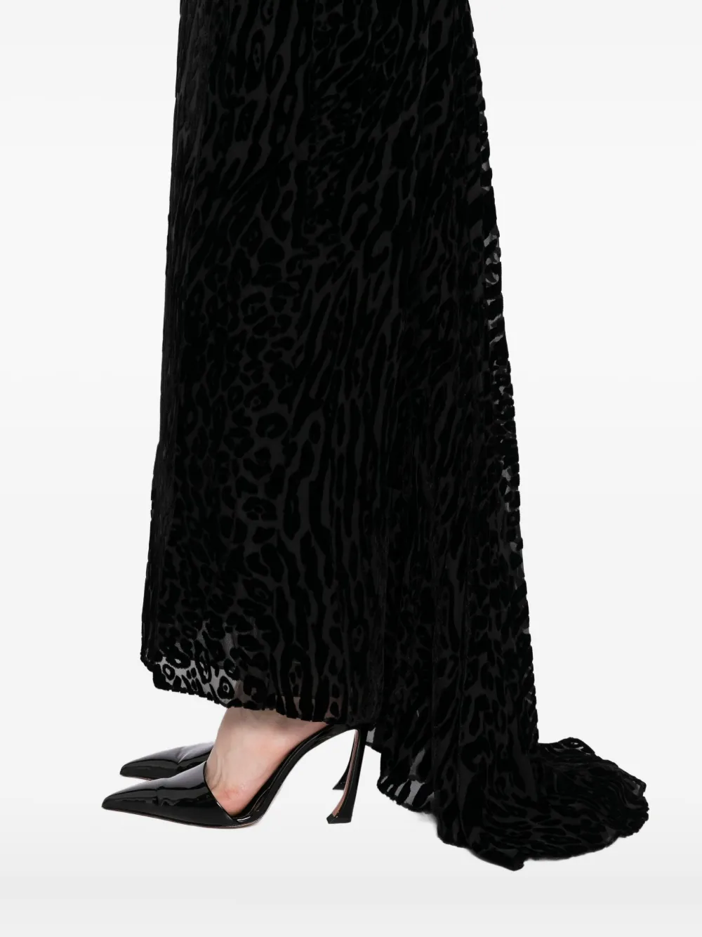 TOM FORD Fluwelen blouse met luipaardprint Zwart