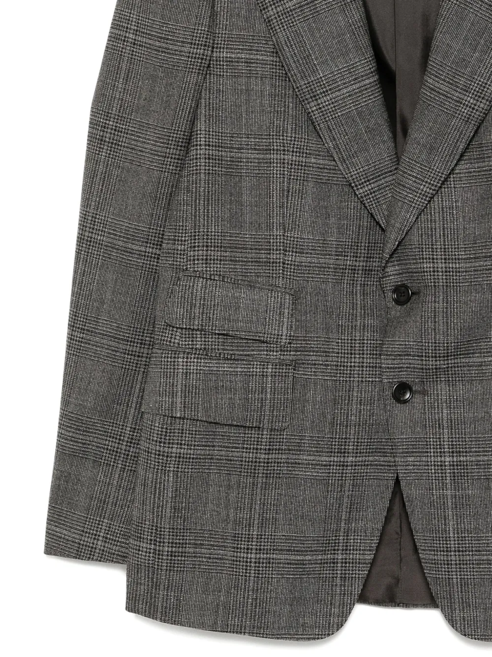 Tom Ford Checked Single-breasted Suit In Gray