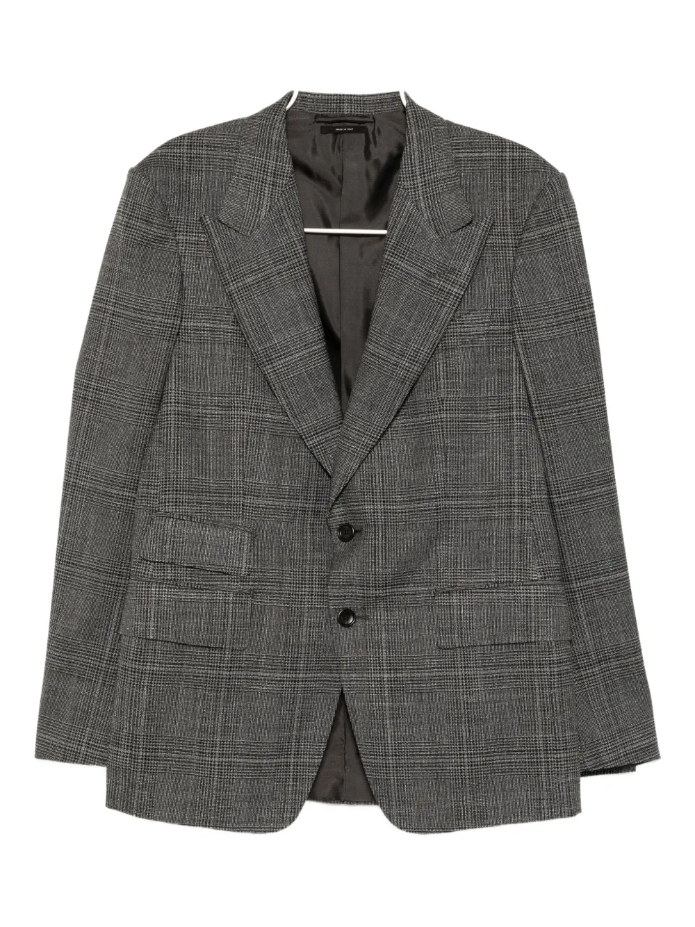 Tom Ford Checked Single-breasted Suit In Gray