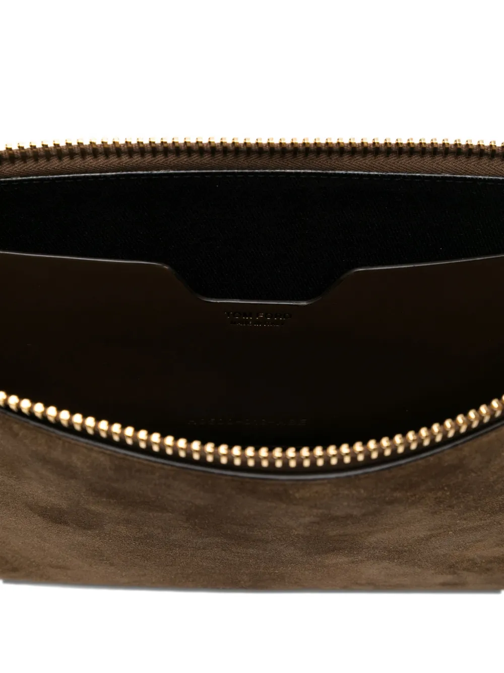 Tom Ford Logo-debossed Clutch Bag In Brown
